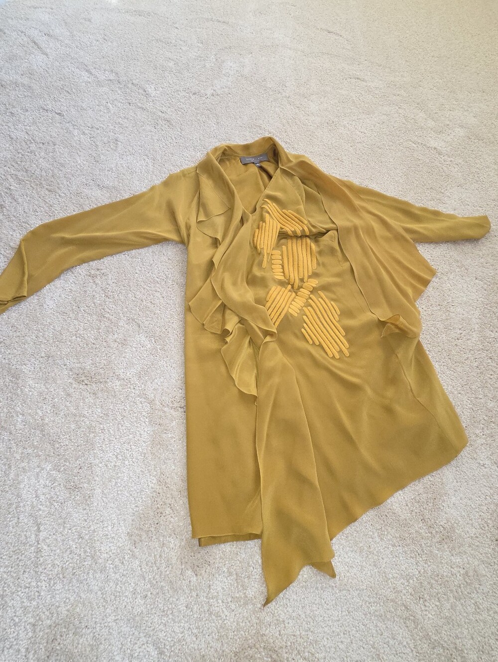 Sachin + Babi Mustard Yellow Asymmetric Ruffle Dress